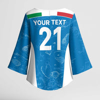 Custom Italy Cricket Spirit 2026 Kimono Sleeve Blouse World T20 Edition - Wonder Print Shop