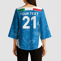 Custom Italy Cricket Spirit 2026 Kimono Sleeve Blouse World T20 Edition - Wonder Print Shop