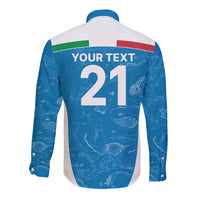 Custom Italy Cricket Spirit 2026 Long Sleeve Button Shirt World T20 Edition - Wonder Print Shop