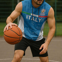 Custom Italy Cricket Spirit 2026 Sleeveless Hoodie World T20 Edition - Wonder Print Shop