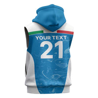 Custom Italy Cricket Spirit 2026 Sleeveless Zip Hoodie World T20 Edition - Wonder Print Shop