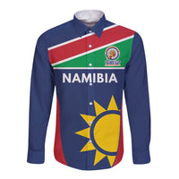 Custom Namibia Cricket Spirit 2026 Long Sleeve Button Shirt World T20 Edition - Wonder Print Shop