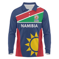 Custom Namibia Cricket Spirit 2026 Long Sleeve Polo Shirt World T20 Edition - Wonder Print Shop