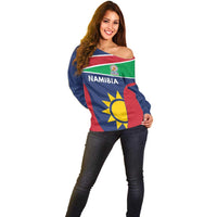 Custom Namibia Cricket Spirit 2026 Off Shoulder Sweater World T20 Edition - Wonder Print Shop