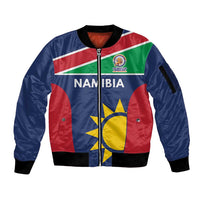 Custom Namibia Cricket Spirit 2026 Sleeve Zip Bomber Jacket World T20 Edition - Wonder Print Shop