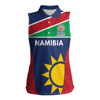 Custom Namibia Cricket Spirit 2026 Women Sleeveless Polo Shirt World T20 Edition - Wonder Print Shop