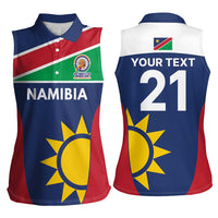 Custom Namibia Cricket Spirit 2026 Women Sleeveless Polo Shirt World T20 Edition - Wonder Print Shop