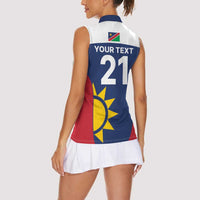 Custom Namibia Cricket Spirit 2026 Women Sleeveless Polo Shirt World T20 Edition - Wonder Print Shop