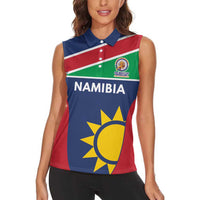 Custom Namibia Cricket Spirit 2026 Women Sleeveless Polo Shirt World T20 Edition - Wonder Print Shop
