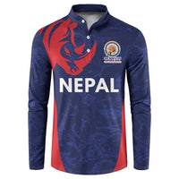 Custom Nepal Cricket Spirit 2026 Button Sweatshirt World T20 Edition - Wonder Print Shop