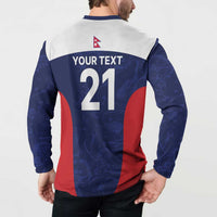 Custom Nepal Cricket Spirit 2026 Button Sweatshirt World T20 Edition - Wonder Print Shop