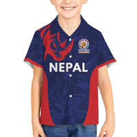 Custom Nepal Cricket Spirit 2026 Kid Hawaiian Shirt World T20 Edition - Wonder Print Shop