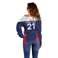 Custom Nepal Cricket Spirit 2026 Off Shoulder Sweater World T20 Edition - Wonder Print Shop