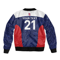 Custom Nepal Cricket Spirit 2026 Sleeve Zip Bomber Jacket World T20 Edition - Wonder Print Shop