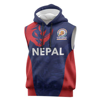 Custom Nepal Cricket Spirit 2026 Sleeveless Hoodie World T20 Edition - Wonder Print Shop