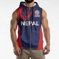 Custom Nepal Cricket Spirit 2026 Sleeveless Zip Hoodie World T20 Edition - Wonder Print Shop