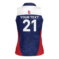 Custom Nepal Cricket Spirit 2026 Women Sleeveless Polo Shirt World T20 Edition - Wonder Print Shop