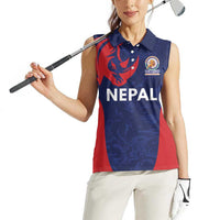 Custom Nepal Cricket Spirit 2026 Women Sleeveless Polo Shirt World T20 Edition - Wonder Print Shop