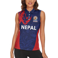 Custom Nepal Cricket Spirit 2026 Women Sleeveless Polo Shirt World T20 Edition - Wonder Print Shop