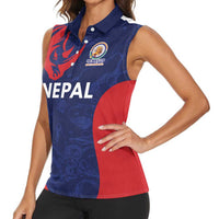 Custom Nepal Cricket Spirit 2026 Women Sleeveless Polo Shirt World T20 Edition - Wonder Print Shop