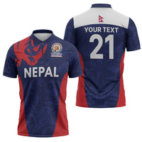 Custom Nepal Cricket Spirit 2026 Zipper Polo Shirt World T20 Edition - Wonder Print Shop