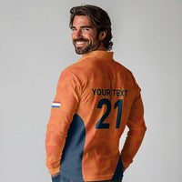 Custom Netherlands Cricket Spirit 2026 Long Sleeve Polo Shirt World T20 Edition - Wonder Print Shop