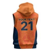 Custom Netherlands Cricket Spirit 2026 Sleeveless Zip Hoodie World T20 Edition - Wonder Print Shop