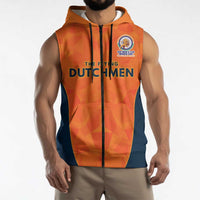 Custom Netherlands Cricket Spirit 2026 Sleeveless Zip Hoodie World T20 Edition - Wonder Print Shop