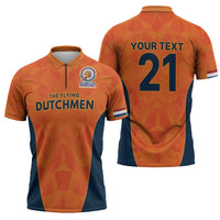 Custom Netherlands Cricket Spirit 2026 Zipper Polo Shirt World T20 Edition - Wonder Print Shop