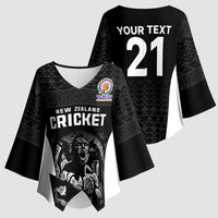 Custom New Zealand Cricket Spirit 2026 Kimono Sleeve Blouse World T20 Edition - Wonder Print Shop