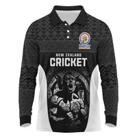 Custom New Zealand Cricket Spirit 2026 Long Sleeve Polo Shirt World T20 Edition - Wonder Print Shop
