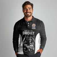 Custom New Zealand Cricket Spirit 2026 Long Sleeve Polo Shirt World T20 Edition - Wonder Print Shop