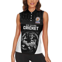 Custom New Zealand Cricket Spirit 2026 Women Sleeveless Polo Shirt World T20 Edition - Wonder Print Shop