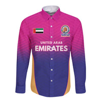 Custom United Arab Emirates Cricket Spirit 2026 Long Sleeve Button Shirt World T20 Edition - Wonder Print Shop