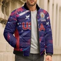 Custom United States Cricket Spirit 2026 Bomber Puffer Jacket World T20 Edition - Wonder Print Shop