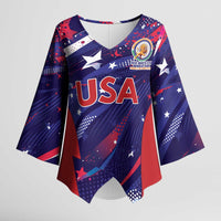 Custom United States Cricket Spirit 2026 Kimono Sleeve Blouse World T20 Edition - Wonder Print Shop