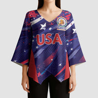 Custom United States Cricket Spirit 2026 Kimono Sleeve Blouse World T20 Edition - Wonder Print Shop