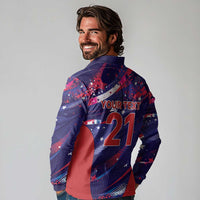 Custom United States Cricket Spirit 2026 Long Sleeve Polo Shirt World T20 Edition - Wonder Print Shop
