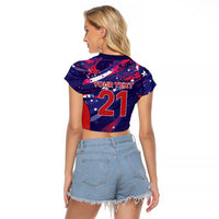 Custom United States Cricket Spirit 2026 Raglan Cropped T Shirt World T20 Edition - Wonder Print Shop