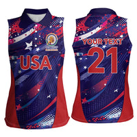 Custom United States Cricket Spirit 2026 Women Sleeveless Polo Shirt World T20 Edition - Wonder Print Shop