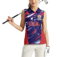 Custom United States Cricket Spirit 2026 Women Sleeveless Polo Shirt World T20 Edition - Wonder Print Shop