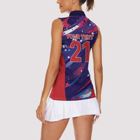 Custom United States Cricket Spirit 2026 Women Sleeveless Polo Shirt World T20 Edition - Wonder Print Shop