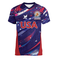 Custom United States Cricket Spirit 2026 Women V-Neck T-Shirt World T20 Edition - Wonder Print Shop