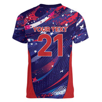 Custom United States Cricket Spirit 2026 Women V-Neck T-Shirt World T20 Edition - Wonder Print Shop
