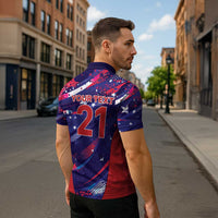 Custom United States Cricket Spirit 2026 Zipper Polo Shirt World T20 Edition - Wonder Print Shop