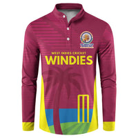 Custom West Indies Cricket Spirit 2026 Button Sweatshirt World T20 Edition - Wonder Print Shop