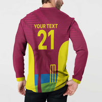 Custom West Indies Cricket Spirit 2026 Button Sweatshirt World T20 Edition - Wonder Print Shop