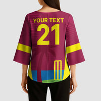 Custom West Indies Cricket Spirit 2026 Kimono Sleeve Blouse World T20 Edition - Wonder Print Shop