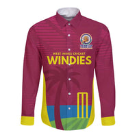 Custom West Indies Cricket Spirit 2026 Long Sleeve Button Shirt World T20 Edition - Wonder Print Shop