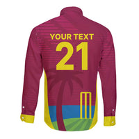 Custom West Indies Cricket Spirit 2026 Long Sleeve Button Shirt World T20 Edition - Wonder Print Shop